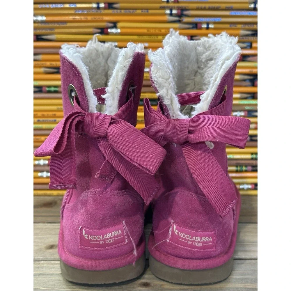 Koolaburra by UGG Victoria Boots Suede Girls Size 2 Pink Good